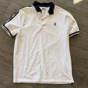 DKNY Polo Shirt in White with Black Accents